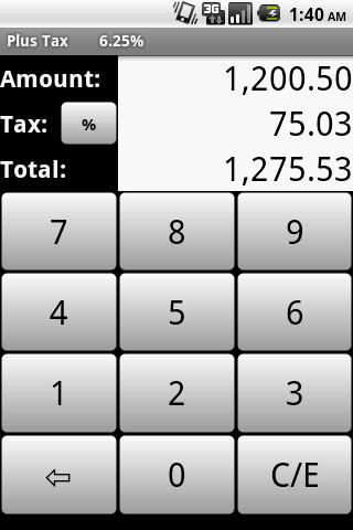 Plus Tax screenshot
